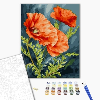Картина по номерам Квіти - Нежные маки