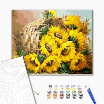 Картина по номерам Квіти - Соняшники в кошику