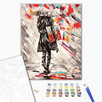 Картина по номерам Люди на картинах - Іду під парасолькою