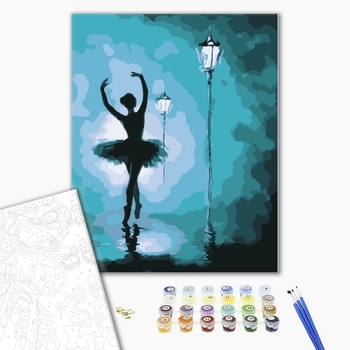 Картина по номерам Для початківців - Балерина в світлі ліхтарів