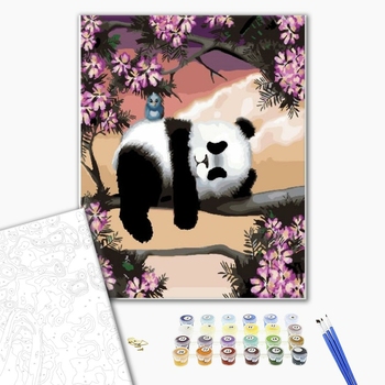 Картина по номерам Тварини, птахи та риби - Сонна панда