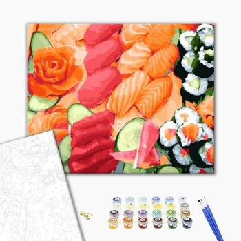 Картина по номерам Квіти - Суші сет