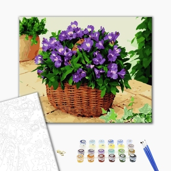 Картина по номерам Квіти - Корзина альстромерій