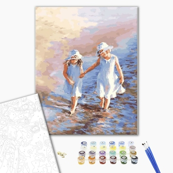 Картина по номерам Діти та ангели - Дітки біля моря