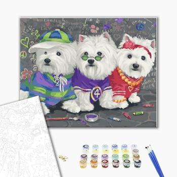 Картина по номерам Тварини, птахи та риби - Репери тер'єри