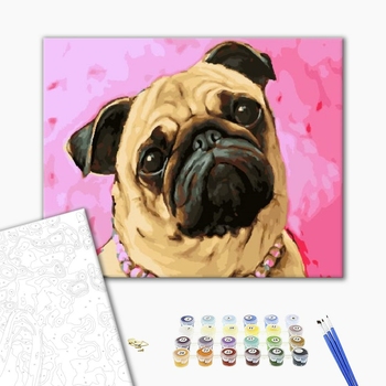 Картина по номерам Для початківців - Милий Мопс