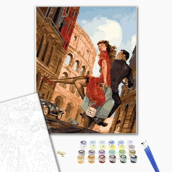 Картина по номерам Люди на картинах - Побег влюбленных в риме