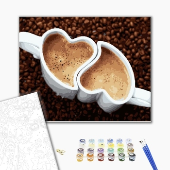 Картина по номерам Квіти - Кофе для двоих