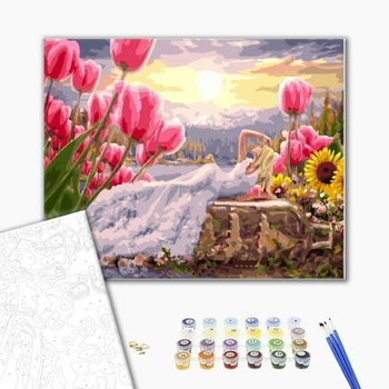 Картина по номерам Люди на картинах - Дюймовочка в белом