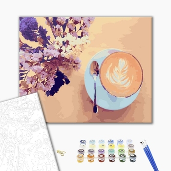 Картина по номерам Для початківців - Лавандова кава