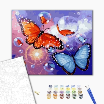 Картина по номерам Тварини, птахи та риби - Мыльные бабочки