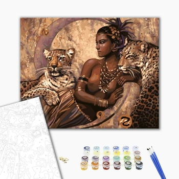 Картина по номерам Люди на картинах - Повелительница царства зверей