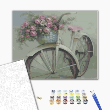 Картина по номерам Пейзажі - Велосепед и цветы