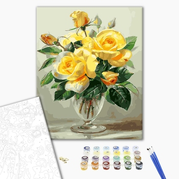 Картина по номерам Квіти - Желтый розы