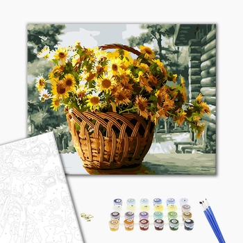 Картина по номерам Квіти - Жовті хризантеми