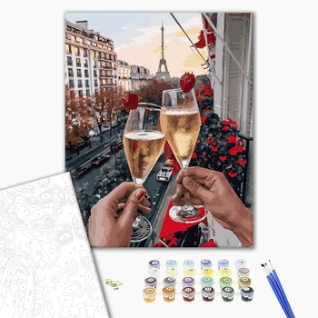 Картина по номерам Авторські колекції - Келихи Парижа з ягодами