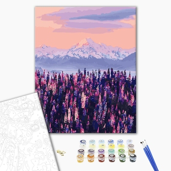 Картина по номерам Пейзажі - Лавандовый вид на горы Новой Зеландии