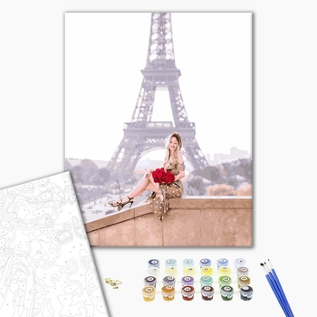 Картина по номерам Авторські колекції - Троянди на фоні Парижу