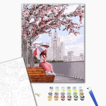Картина по номерам Авторські колекції - Відпочинок на алеї Сакур