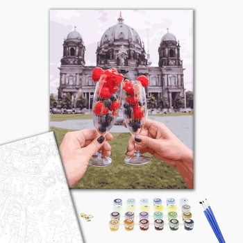 Картина по номерам Авторські колекції - Келих плодів на тлі Берлінського Собору