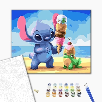 Картина по номерам Для початківців - Стіч з морозивом