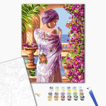 Картина по номерам Люди на картинах - Квіти у лоджій