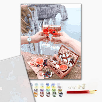 Картина по номерам Преміум картини - Брекфест у скал