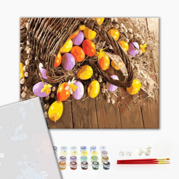 Картина по номерам Преміум картини - Великодня корзина