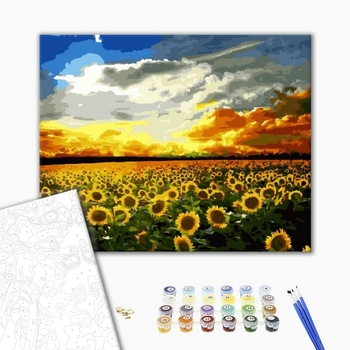 Картина по номерам Квіти - Поле подсолнух