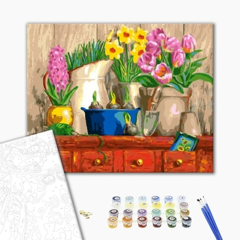 Картина по номерам Квіти - Натюрморт из 3-х цветков