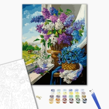 Картина по номерам Квіти - Травневі квіти біля вікна