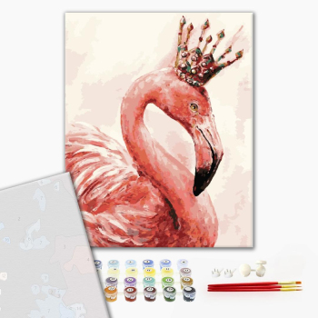 Картина по номерам Преміум картини - Королевский фламинго