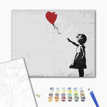 Картина по номерам Репродукції художників - Червона куля. Бенксі