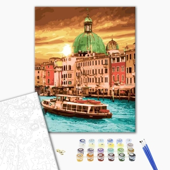 Картина по номерам Авторські колекції - Яскравий захід Венеції