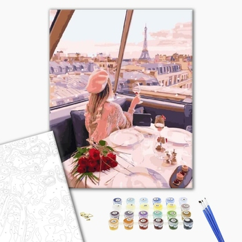 Картина по номерам Авторські колекції - Дівчина на телевежі в Парижі