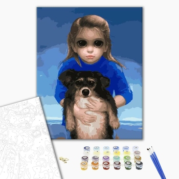 Картина по номерам Репродукції художників - Дитина з вихованцем. Маргарет Кін