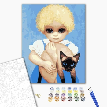 Картина по номерам Репродукції художників - Дитина з кішкою. Маргарет Кін