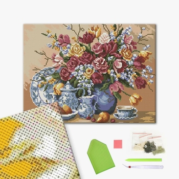 Алмазна мозаїка 40х50 - Натюрморт цветов