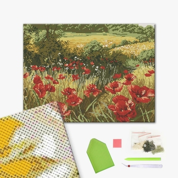 Алмазна мозаїка 40х50 - Маковое поле