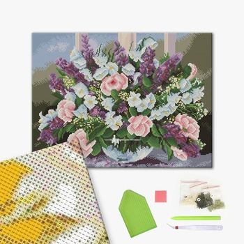 Алмазна мозаїка 40х50 - Сирень на столе