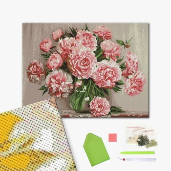 Алмазна мозаїка 40х50 - Нежные пионы