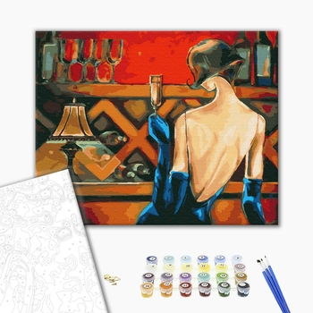 Картина по номерам Авторські колекції - Дівчина на дегустації