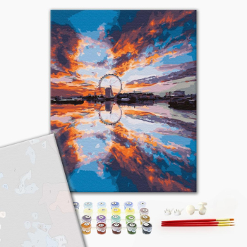 Картина по номерам Преміум картини - Колесо огляду на узбережжі