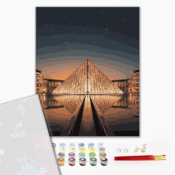 Картина по номерам Преміум картини - Ночной Лувр