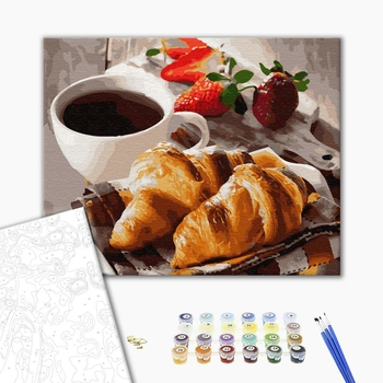Картина по номерам Натюрморти - Шоколадний круасан