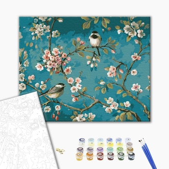 Картина по номерам Тварини, птахи та риби - Синички на гілках