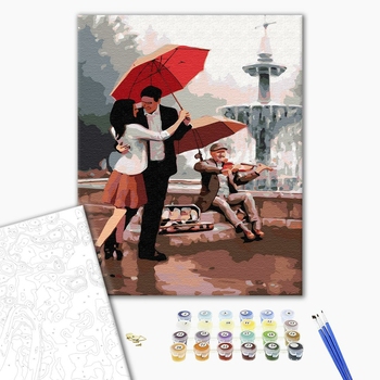 Картина по номерам Романтика - Любов біля фонтану