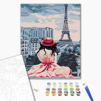 Картина по номерам Люди на картинах - Дівчина в Парижі