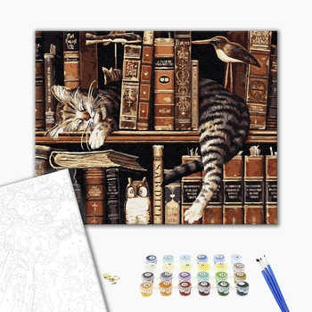 Картина по номерам Тварини, птахи та риби - Сплячий кіт