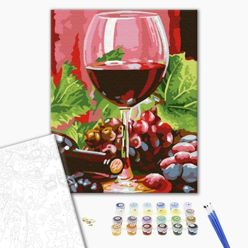 Картина по номерам Натюрморти - Келих червоного напівсолодкого